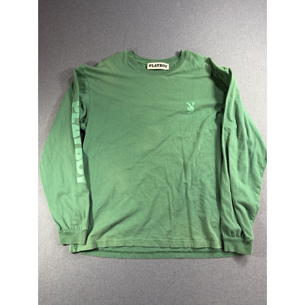 Pacsun Playboy Bunny Logo Long Sleeve Green Large Double-sided Graphic T-Shirt